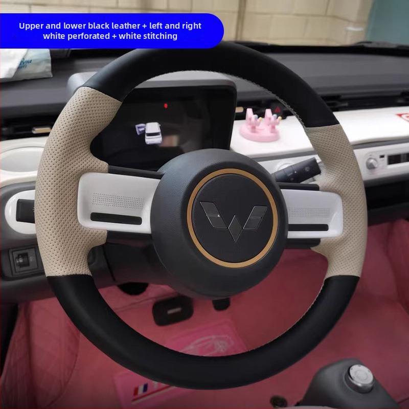 Husă volan Net fox, stil drăguț, piele naturală, pentru toate anotimpurile, potrivire universală