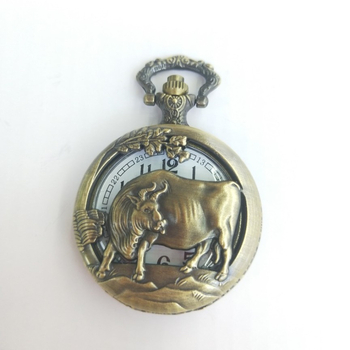 Ceas de buzunar Zodiac, scheletat (Mișcare mecanică; Model de mișcare 68; Coroană în formă de ceapă; Cadran rotund; Numerale)