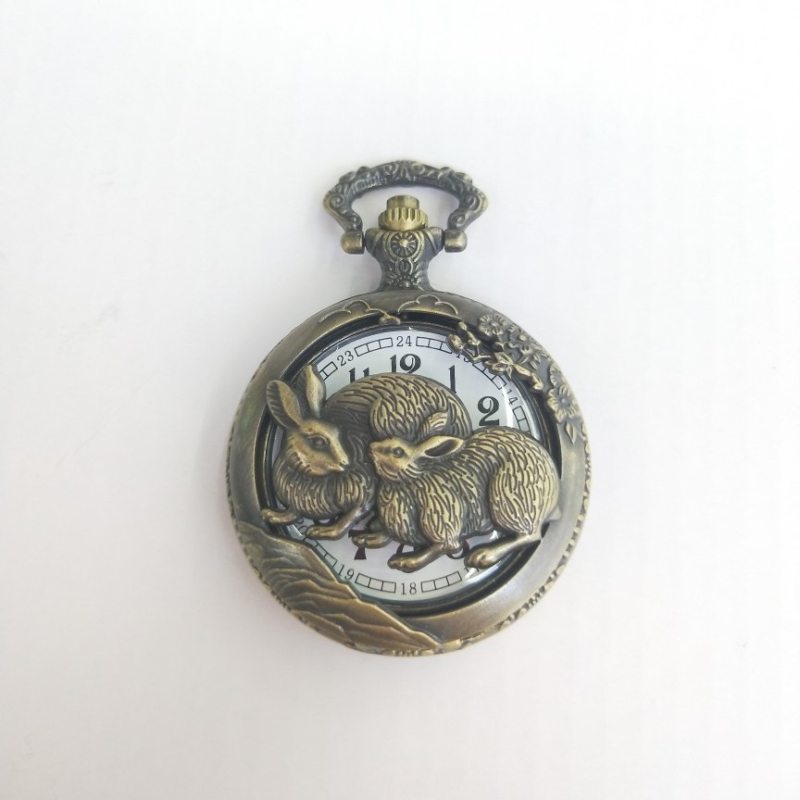 Ceas de buzunar Zodiac, scheletat (Mișcare mecanică; Model de mișcare 68; Coroană în formă de ceapă; Cadran rotund; Numerale)