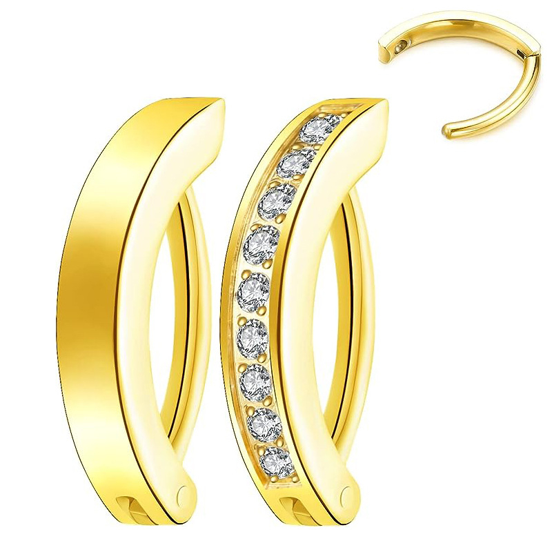 Nerūdijančio plieno bambos žiedas, lašinio formos, unisex mados juvelyrika su auksiniu įdėklu