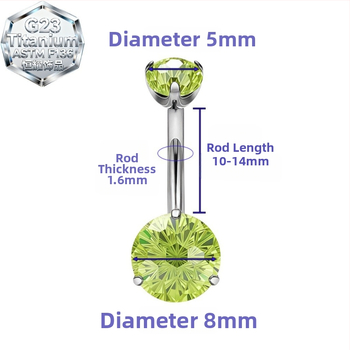 Titanio lydinio kūno piercing žiedas su geometrine forma ir 5A cirkonų įterpimu