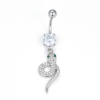 Nerūsējošā tērauda čūskas stila pupa gredzens, universāla pupa rotas, elektroplatinga — KeCow