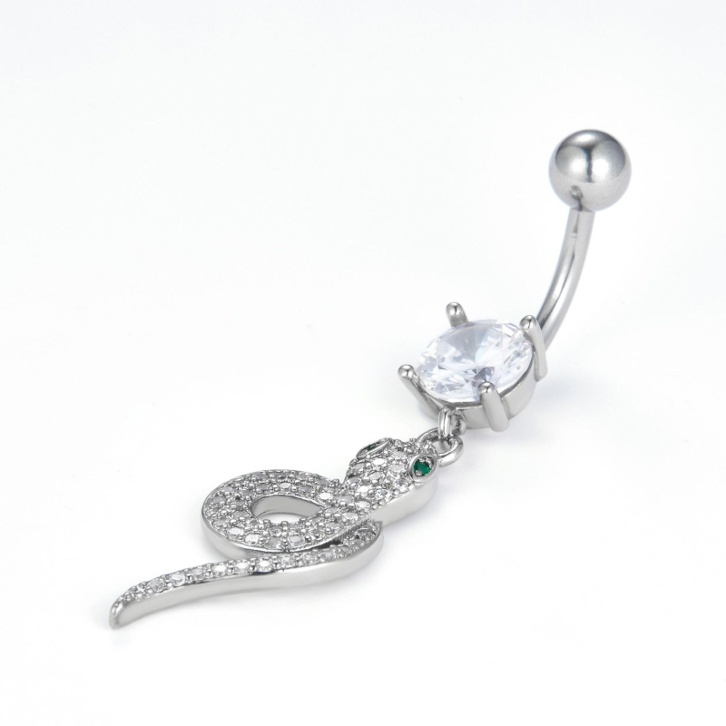 Nerūsējošā tērauda čūskas stila pupa gredzens, universāla pupa rotas, elektroplatinga — KeCow