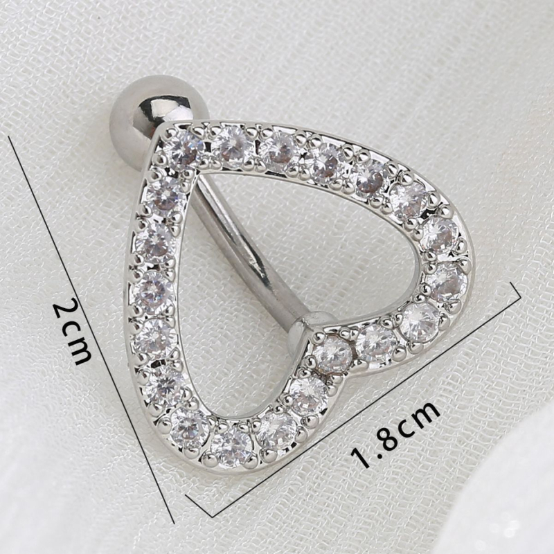 Nabas gredzens no nerūsējošā tērauda un vara ar mikro-inkrustētajiem cirkoniem, sirds motīvs, nekonvencionāls, universāls dizains