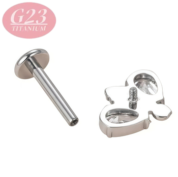 Lūpų studijos auskarai, vabzdžio formos, titano lydinio, cirkonas/obsidijanas kristalai, unisex, poliruotas paviršius.