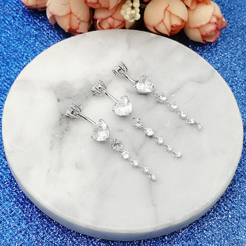 S925 ezüst köldökgyűrű szív alakú, retro uniszex, elektroplating