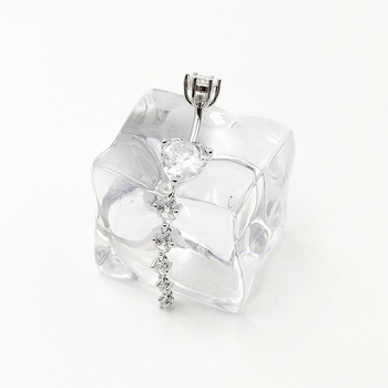 S925 ezüst köldökgyűrű szív alakú, retro uniszex, elektroplating