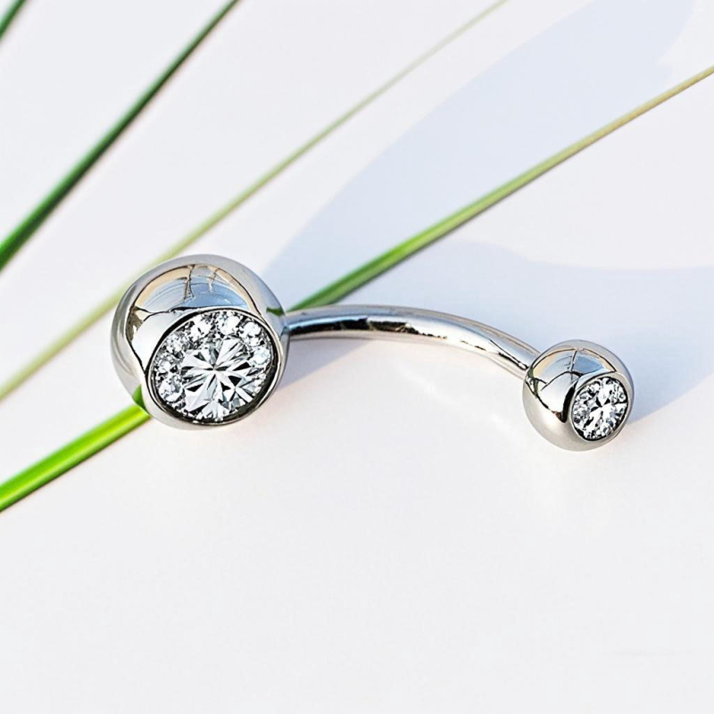 Pilvo žiedas iš titano lydinio G23, cirkonio įdėklas, geometrinis dizainas, unisex