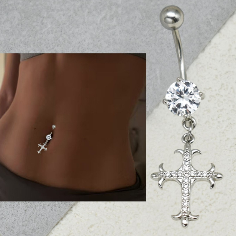 Bakreno piercing za pupak s rack plating završnim premazom, unisex, prilagodljiv, pojedinačno pakiran
