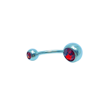 Navel piercing od nehrđajućeg čelika, okrugli oblik, s dijamantima, ženska moda