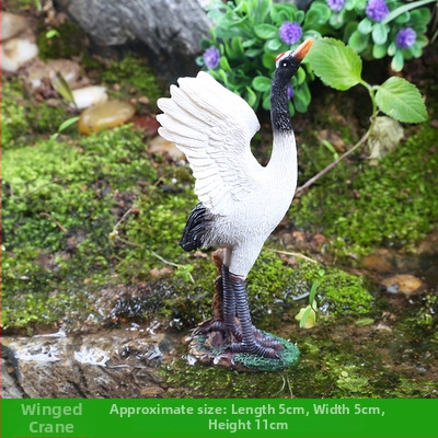 Ornament mini peisaj din rășină cu barza – Material: rășină; Design: animale; Personalizare: Da; Stil: pastoral