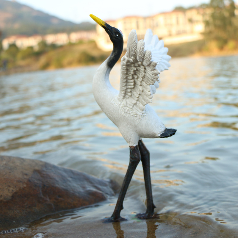 Ornament mini peisaj din rășină cu barza – Material: rășină; Design: animale; Personalizare: Da; Stil: pastoral