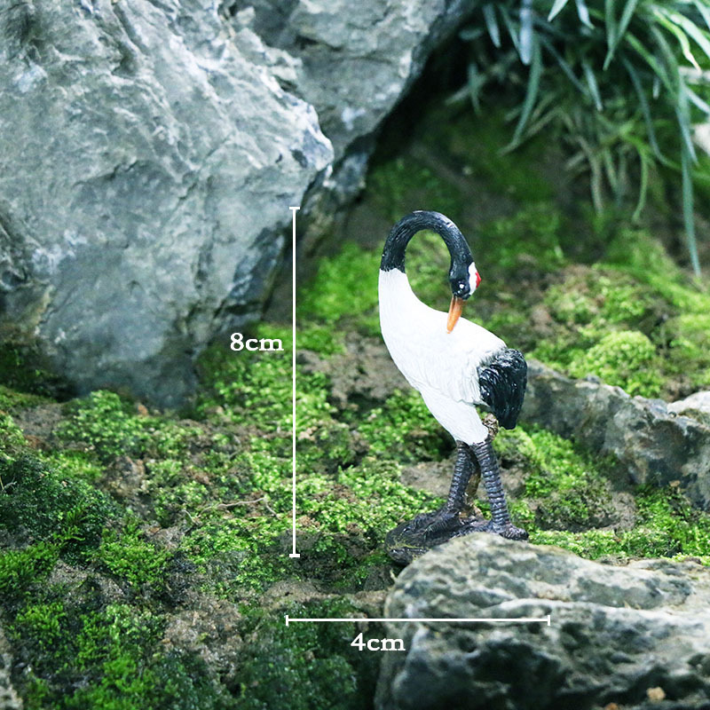 Ornament mini peisaj din rășină cu barza – Material: rășină; Design: animale; Personalizare: Da; Stil: pastoral