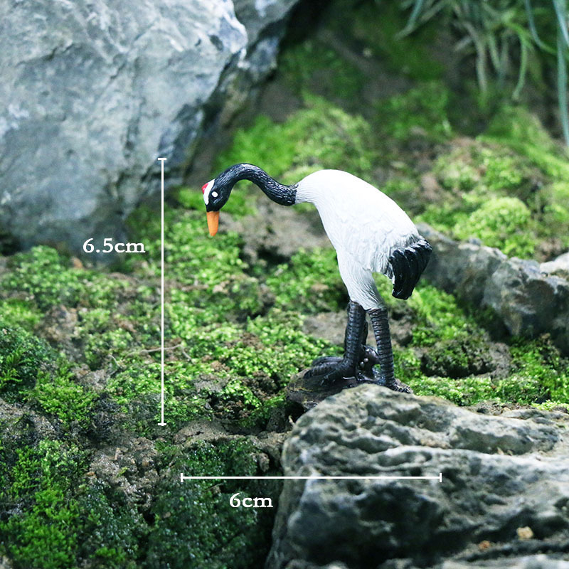 Ornament mini peisaj din rășină cu barza – Material: rășină; Design: animale; Personalizare: Da; Stil: pastoral