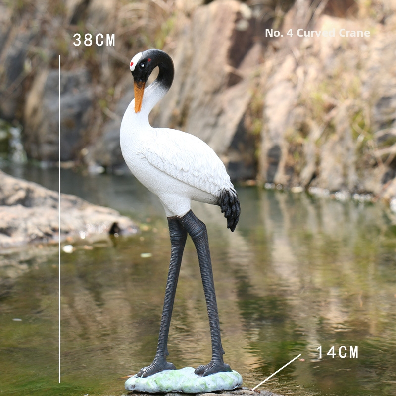 Ornament mini peisaj din rășină cu barza – Material: rășină; Design: animale; Personalizare: Da; Stil: pastoral