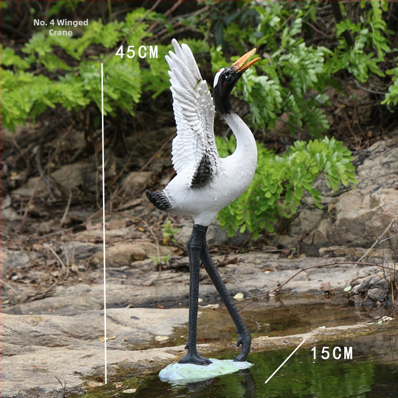 Ornament mini peisaj din rășină cu barza – Material: rășină; Design: animale; Personalizare: Da; Stil: pastoral