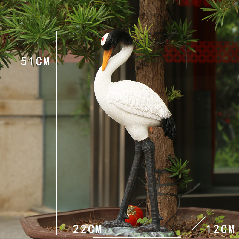 Ornament mini peisaj din rășină cu barza – Material: rășină; Design: animale; Personalizare: Da; Stil: pastoral