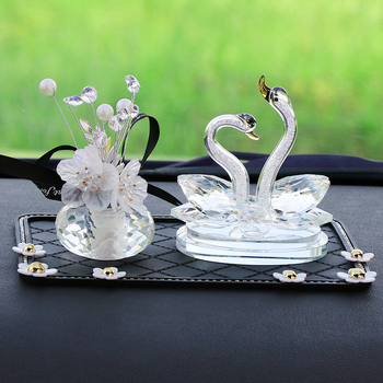 Decorațiune auto - Lebădă cu cristal de iubire, rășină, stil tradițional chinezesc, suport parfum, parfum revigorant