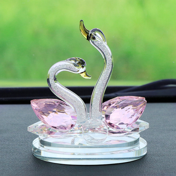 Decorațiune auto - Lebădă cu cristal de iubire, rășină, stil tradițional chinezesc, suport parfum, parfum revigorant