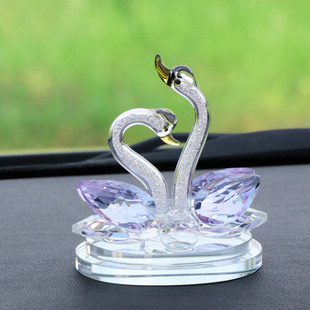 Decorațiune auto - Lebădă cu cristal de iubire, rășină, stil tradițional chinezesc, suport parfum, parfum revigorant