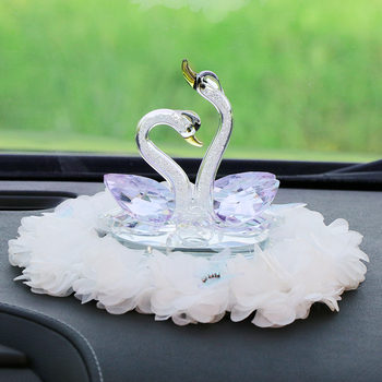 Decorațiune auto - Lebădă cu cristal de iubire, rășină, stil tradițional chinezesc, suport parfum, parfum revigorant