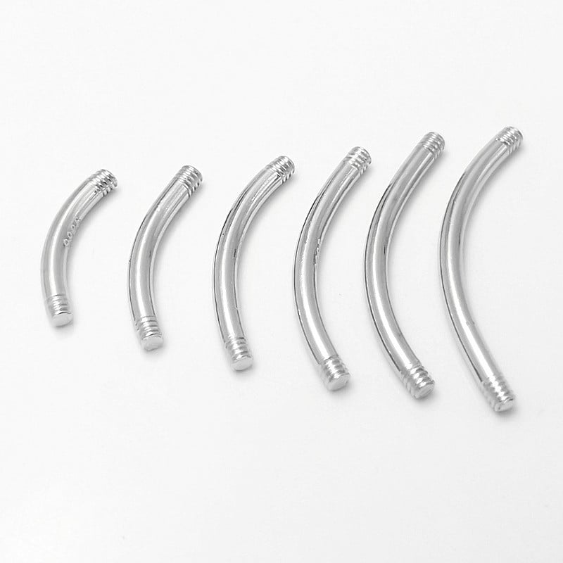 S925 Srebro Unisex piercing za pupak, geometrijska U‑oblik štapić, elektroplating