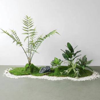 Set decorativ peisaj mușchi artificial — din plastic, turnare prin injecție, stil scandinav casual modern, lux accesibil pentru colțul balconului