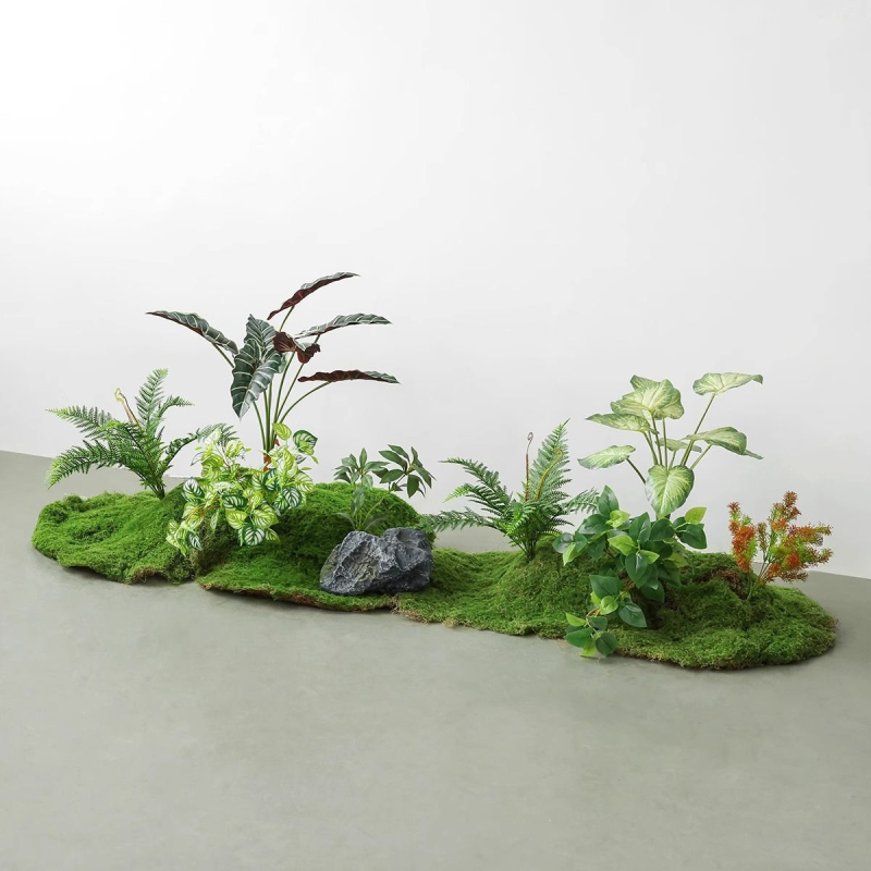 Set decorativ peisaj mușchi artificial — din plastic, turnare prin injecție, stil scandinav casual modern, lux accesibil pentru colțul balconului
