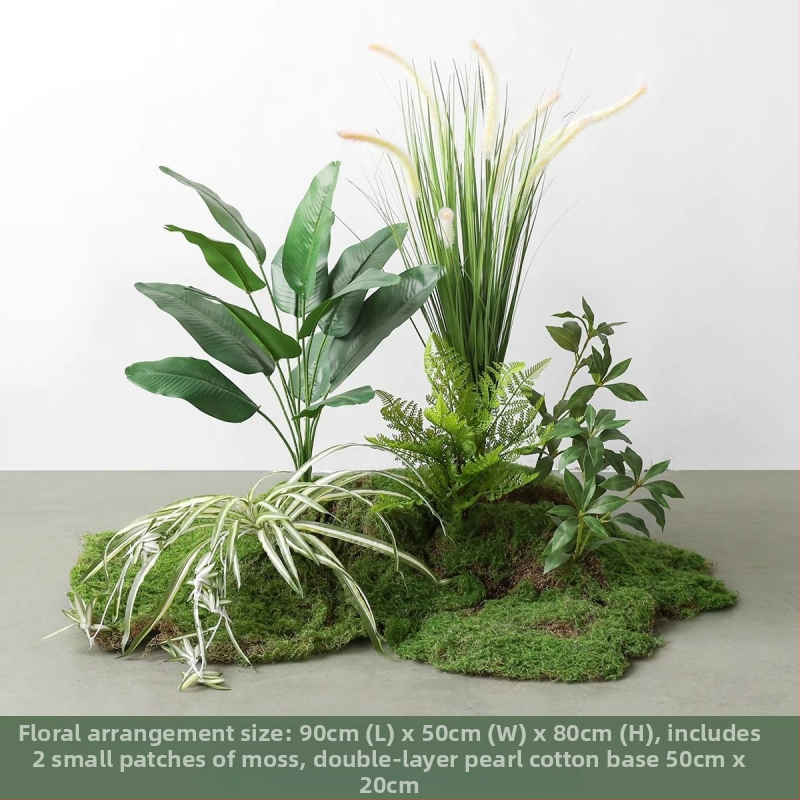 Set decorativ peisaj mușchi artificial — din plastic, turnare prin injecție, stil scandinav casual modern, lux accesibil pentru colțul balconului