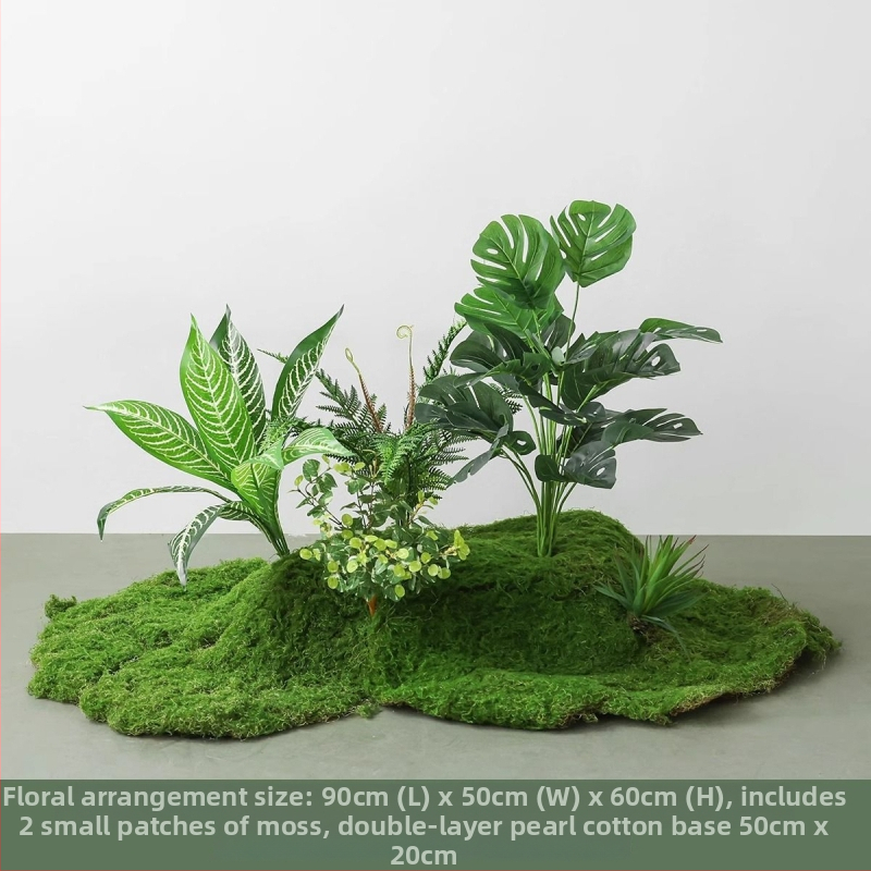 Set decorativ peisaj mușchi artificial — din plastic, turnare prin injecție, stil scandinav casual modern, lux accesibil pentru colțul balconului