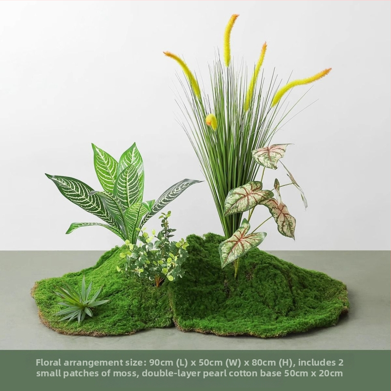 Set decorativ peisaj mușchi artificial — din plastic, turnare prin injecție, stil scandinav casual modern, lux accesibil pentru colțul balconului