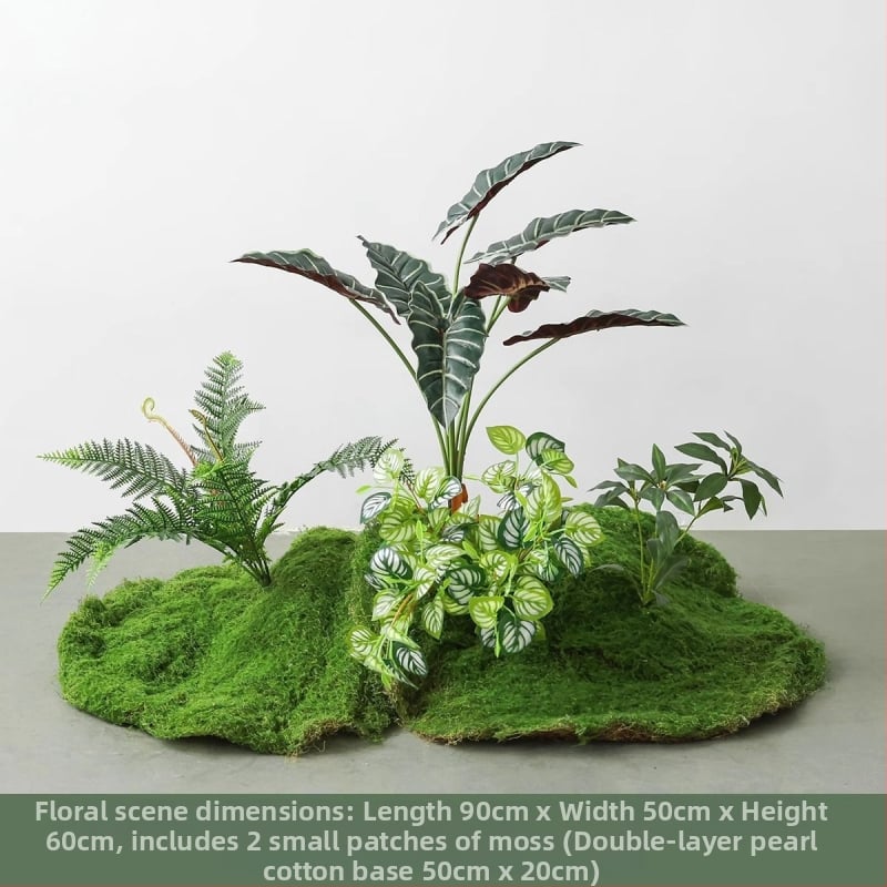 Set decorativ peisaj mușchi artificial — din plastic, turnare prin injecție, stil scandinav casual modern, lux accesibil pentru colțul balconului