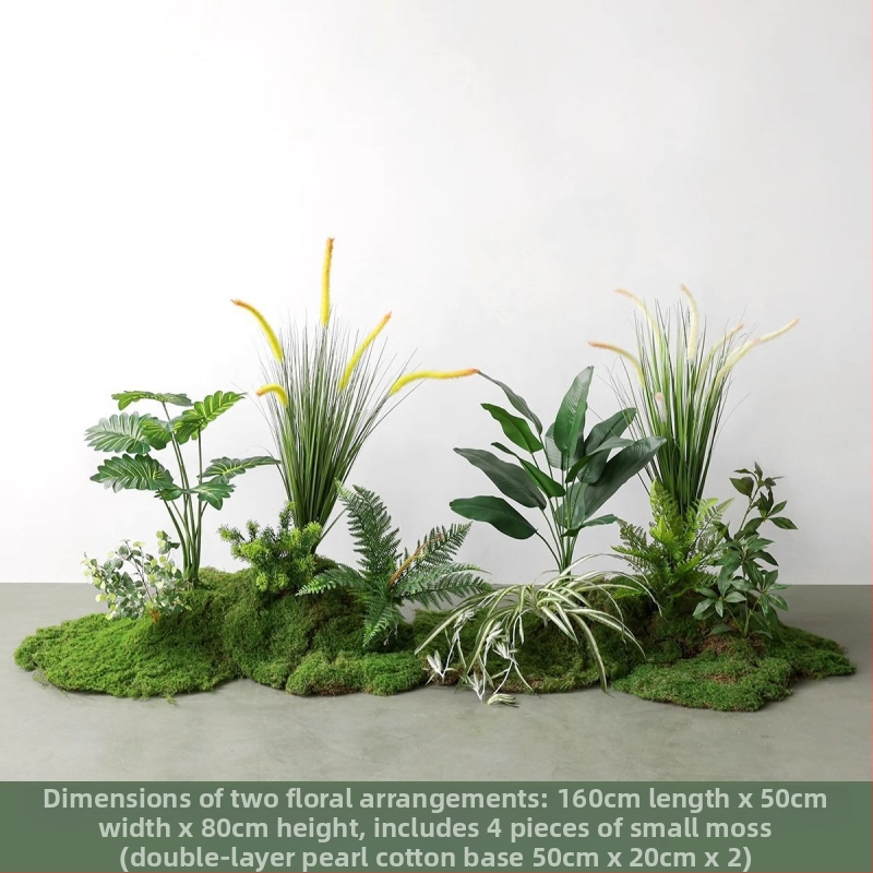 Set decorativ peisaj mușchi artificial — din plastic, turnare prin injecție, stil scandinav casual modern, lux accesibil pentru colțul balconului