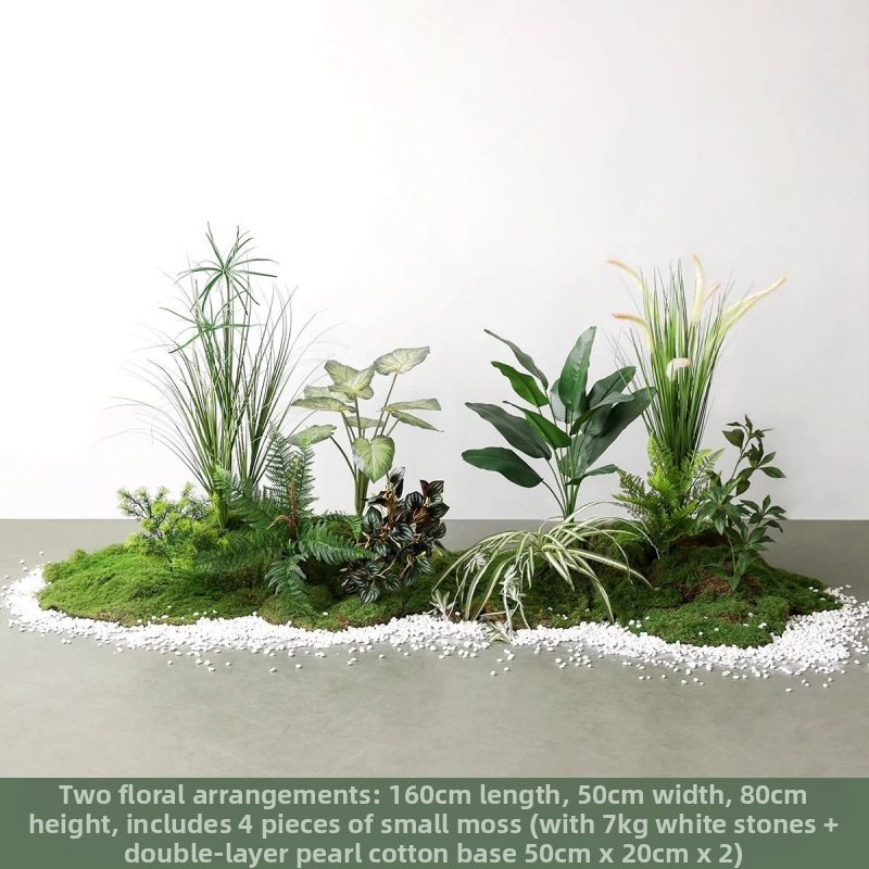 Set decorativ peisaj mușchi artificial — din plastic, turnare prin injecție, stil scandinav casual modern, lux accesibil pentru colțul balconului