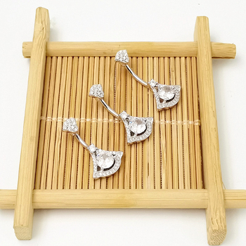 Prsten za pupak • Srebro 925 • Unisex • Geometrijski oblik • Cirkon • Elektropliranje