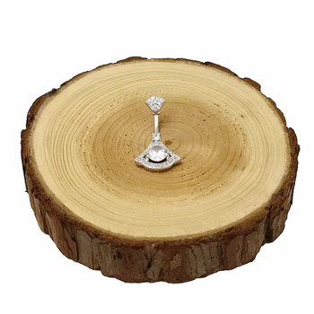 Prsten za pupak • Srebro 925 • Unisex • Geometrijski oblik • Cirkon • Elektropliranje