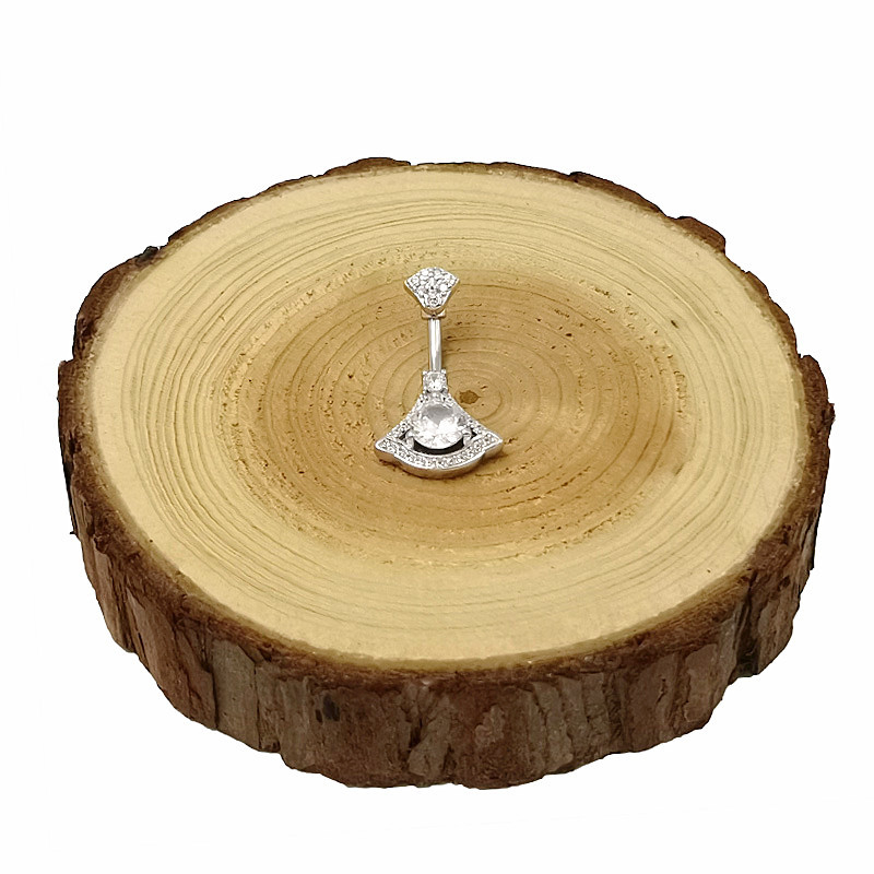 Prsten za pupak • Srebro 925 • Unisex • Geometrijski oblik • Cirkon • Elektropliranje