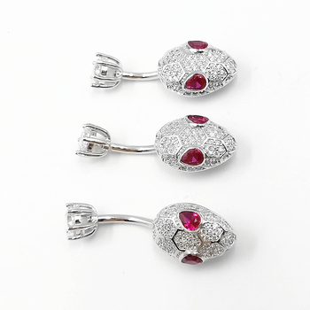 Pupčani prsten od srebra 925 s motivom zmijskog zodijaka, unisex, elektroplatiniran