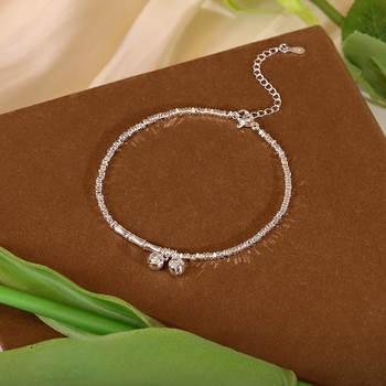 Sievietes potītes gredzens no vara ar zvaniņiem, neregulārs dizains, vasara 2024 modes piederumi