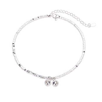 Sievietes potītes gredzens no vara ar zvaniņiem, neregulārs dizains, vasara 2024 modes piederumi