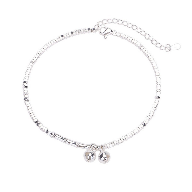 Sievietes potītes gredzens no vara ar zvaniņiem, neregulārs dizains, vasara 2024 modes piederumi