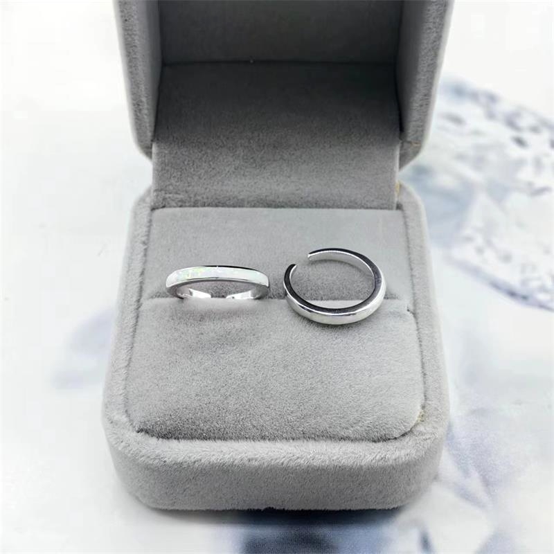 S925 sudraba pēdas pirksta gredzens ar opāla ielietu, atvērts gals, ģeometrisks dizains, vienkāršs sieviešu juvelierizstrādājums