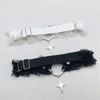 Sakausējuma potītes rokassprādze sievietēm, mežģīne ar kniedēm un krustu uz kājas, kāju rotājums, vasara 2021