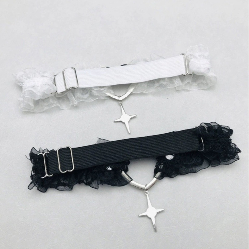 Sakausējuma potītes rokassprādze sievietēm, mežģīne ar kniedēm un krustu uz kājas, kāju rotājums, vasara 2021