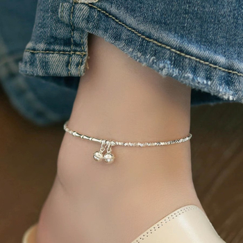 S925 sudraba potītes rokassprāze ar zvaniņiem, brīvā ikdienas stilā, atsevišķs iepakojums