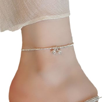 S925 sudraba potītes rokassprāze ar zvaniņiem, brīvā ikdienas stilā, atsevišķs iepakojums