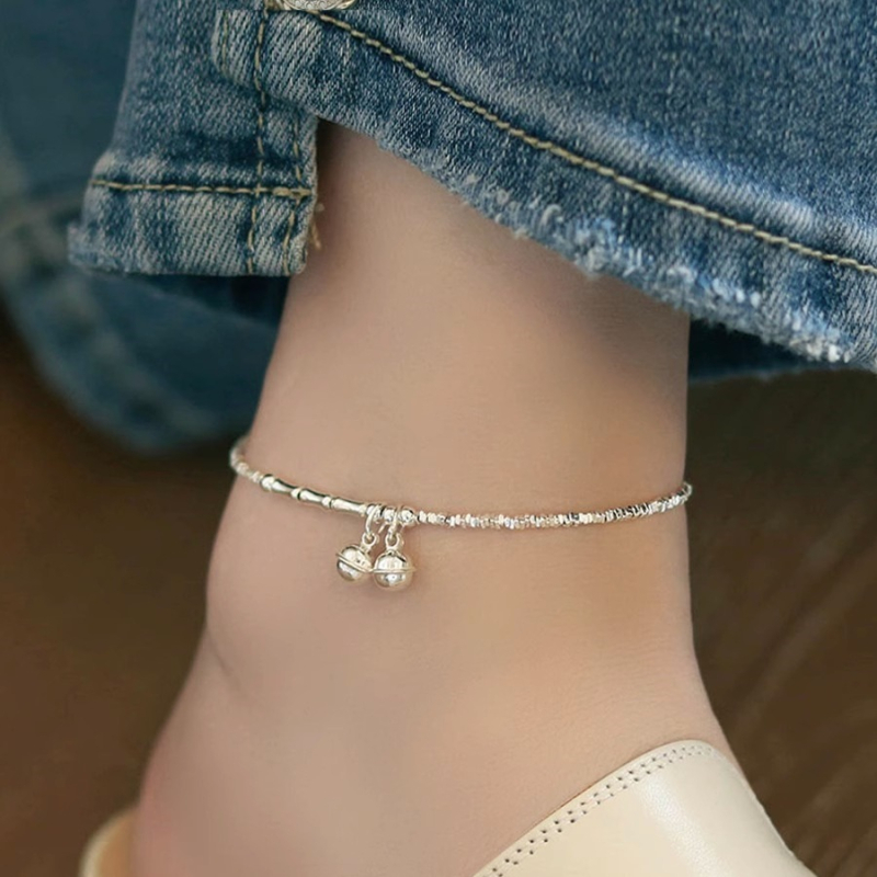 S925 sudraba potītes rokassprāze ar zvaniņiem, brīvā ikdienas stilā, atsevišķs iepakojums