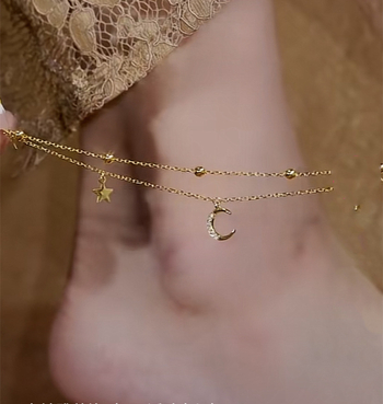 Кореански стил глезенна гривна със циркон, персонализируема изработка, самостоятелна опаковка