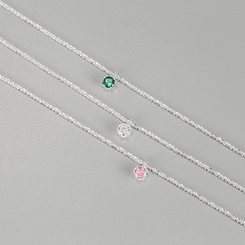 Srebrni anklet korejskog stila, S925, geometrijski dizajn, bez kamenja