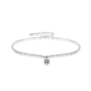 Srebrni anklet korejskog stila, S925, geometrijski dizajn, bez kamenja